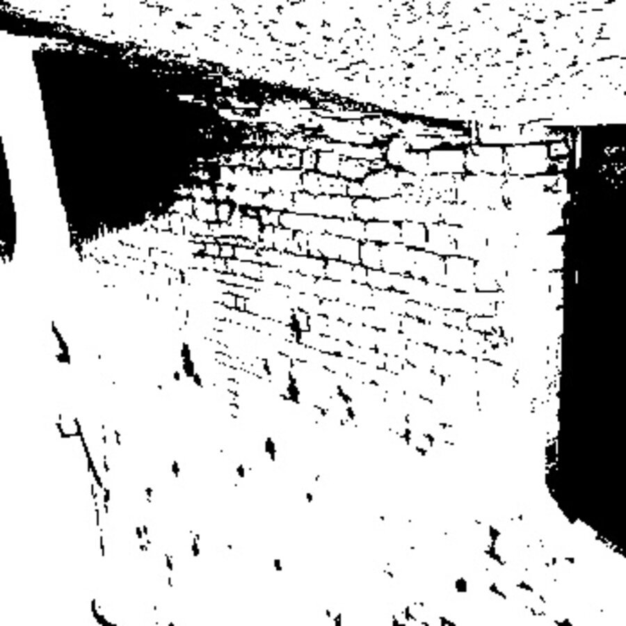 La misma escena reducida a Notan en blanco y negro
